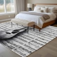 thumbnail image 4 of 5'x8' Area Rugs, Black Grey Guitar Indoor Outdoor Area Rug for Living Room Bedroom, Vintage Musical Guitar Sheet Abstract Washable Bathroom Rugs Kitchen Floor Carpet Mats Home Decor Aesthetic, 4 of 8