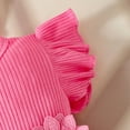 thumbnail image 7 of Sopiago Baby Girl Clothes Summer Outfits for Toddler Girls Romper Skirt Ruffle Sleeve Cute Bow Headband Girls Clothes Bodysuit Set (Hot Pink,0-3 Months), 7 of 7