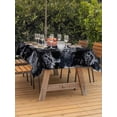 thumbnail image 3 of Outdoor Tablecloth with Umbrella Hole for Patio/Picnic/Party/Camping, Nautical Ship Waterproof Table Cloth Rectangle Table Cover Washable, Vintage Black Coastal Lighthouse Mountain (60"x 102"), 3 of 8