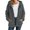 Dark Gray women fleece hoodie zip up a1, variant on Women's Fall Winter Hooded Fleece Zip Up Pullover Tops Casual Warm Jacket Solid Loose Outwear Coats for Daily Wear, Dark Gray S