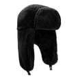 thumbnail image 5 of Spencer Men's Trooper Trapper Hat Warm Winter Hats Womens Russian Hat Earflaps Faux Fur Hunting Outdoor Hat, Black, 5 of 9