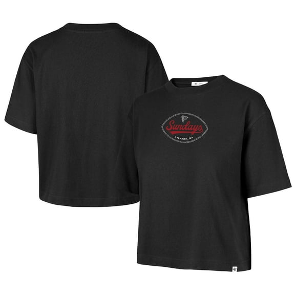 Women's '47 Black Atlanta Falcons Windthrow Reed City Sundays T-Shirt