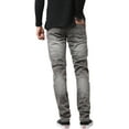thumbnail image 4 of Ma Croix Mens Biker Jeans Slim Fit Distressed Ripped Zipper Stretch Denim Pants, 4 of 6