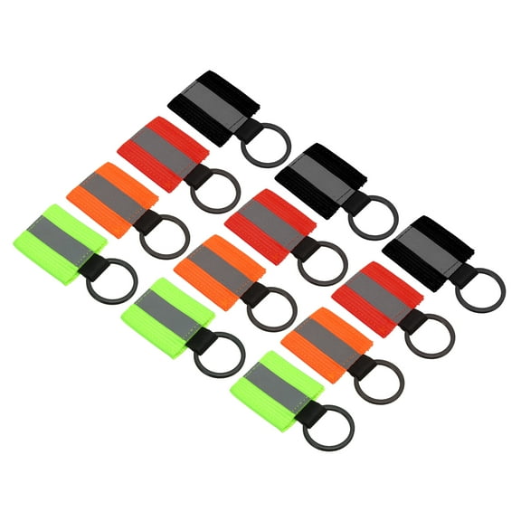 Uxcell Reflective Keychain Tags, 12 Pack Reflective Zipper Pulls for Backpack Dog Collar, Multicolor