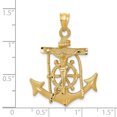 thumbnail image 2 of 14k Yellow Gold Mariners Cross Necklace Charm Pendant Religious Mariner Crucifix, 2 of 6