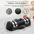 thumbnail image 3 of Knife Sharpeners, 2-Stage Kitchen Chefs Pocket Survival Professional Knife Sharpener with Non-Slip Suction Cup Helps Repair, Restore and Polish Blade and Scissor Sharpening Tool Black, 3 of 5