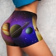 thumbnail image 2 of KLL Planets And Stars Pattern Workout Shorts for Women Scrunch Short Gym Yoga Running Sport Active Exercise Fitness Shorts, 2 of 5