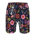 thumbnail image 4 of Kll Dancing Skeletons Floral Garden Men'S Casual Summer Beach Shorts Hawaiian Shorts With Pockets-Small, 4 of 9
