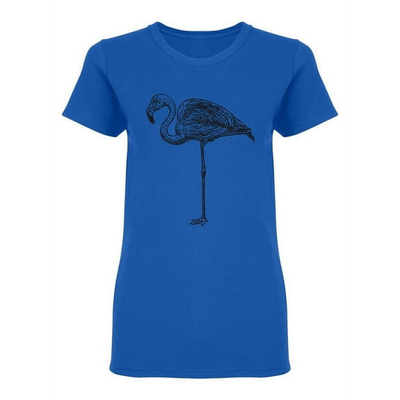 Flamingo Sketch Shaped T-Shirt Women -Image by Shutterstock, Female Medium