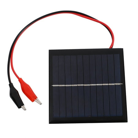 

1W 5.5V Solar Cell Epoxy Polycrystalline Solar Panel+Clip For Charging 3.7V Battery System Toy LED Light Study 95*95MM