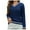 Blue, variant on Cable Knit Sweaters Womens Trendy Fall Casual V Neck Color Block Pullover Stretchy Comfy Long Sleeve Top (XL, Red)