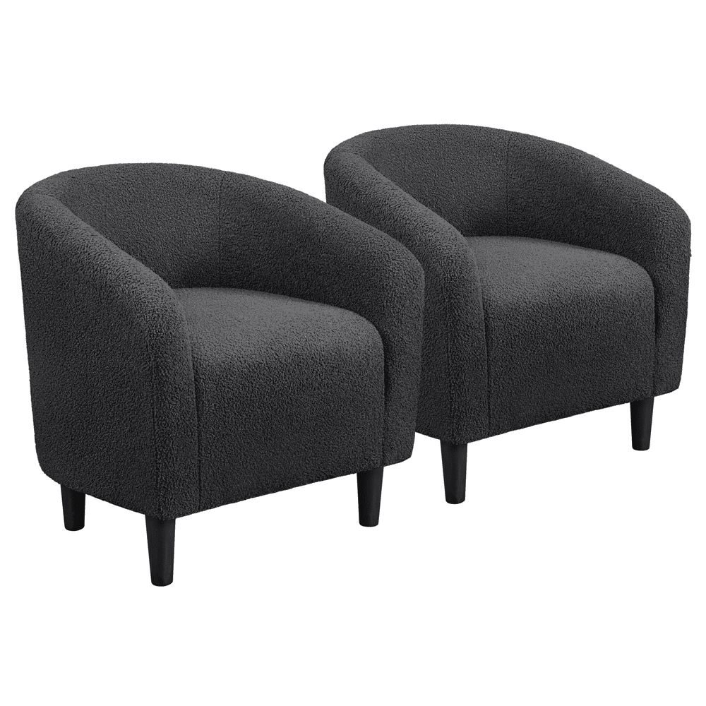 Renwick Upholstered Barrel Accent Chair, Dark Gray