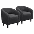 thumbnail image 3 of Renwick Upholstered Barrel Accent Chair, Dark Gray, 3 of 10