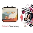 thumbnail image 6 of FORMRS Travel Makeup Bag Large Capacity Train Case Cosmetic Organizer with Adjustable Dividers, Beige Glasses, 6 of 8