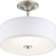 thumbnail image 5 of Progress Lighting Inspire 1-Light LED Semi-Flush Mount in Brushed Nickel with Summer Linen Shade, 5 of 11