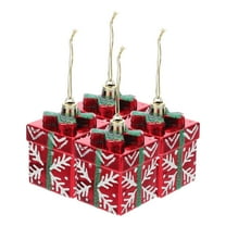 WEUVEB Red Snowflake Christmas Tree Pendants Hanging Decorations 4Pcs