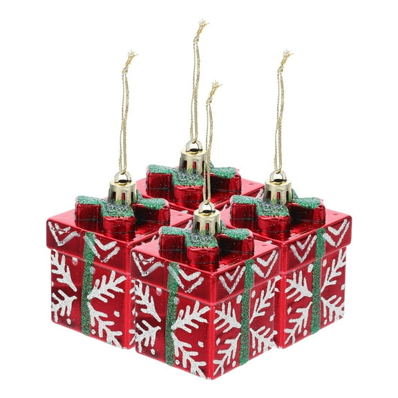 WEUVEB Red Snowflake Christmas Tree Pendants Hanging Decorations 4Pcs