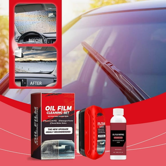 EGNMCR Auto Windshield Cleaner Set Stain Removal Waterproof Cleaning Car Window Rainproof Cleaning Auto Glass Cleaning Brush 220ml Oils film remover for glass
