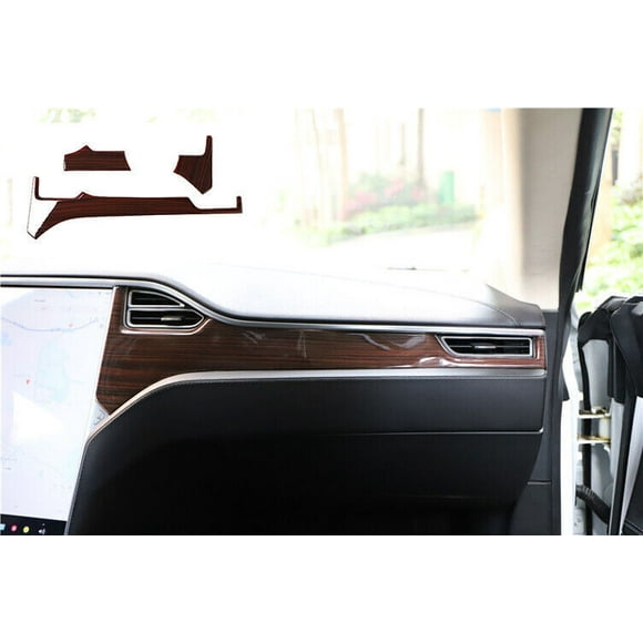 Suitable for Tesla Model XS 2014 - 2019 Wood Grain ABS Dashboard Co-pilot Protective Cover Trim 3P-