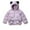 Purple, variant on Toddler Coats For Boys Girls Solid Color Hooded Puffer Jacket Zipper Thicked Warm Padded Coat With Pockets Cute Printed Pattern Snowsuit Fall And Winter Windproof Outwear