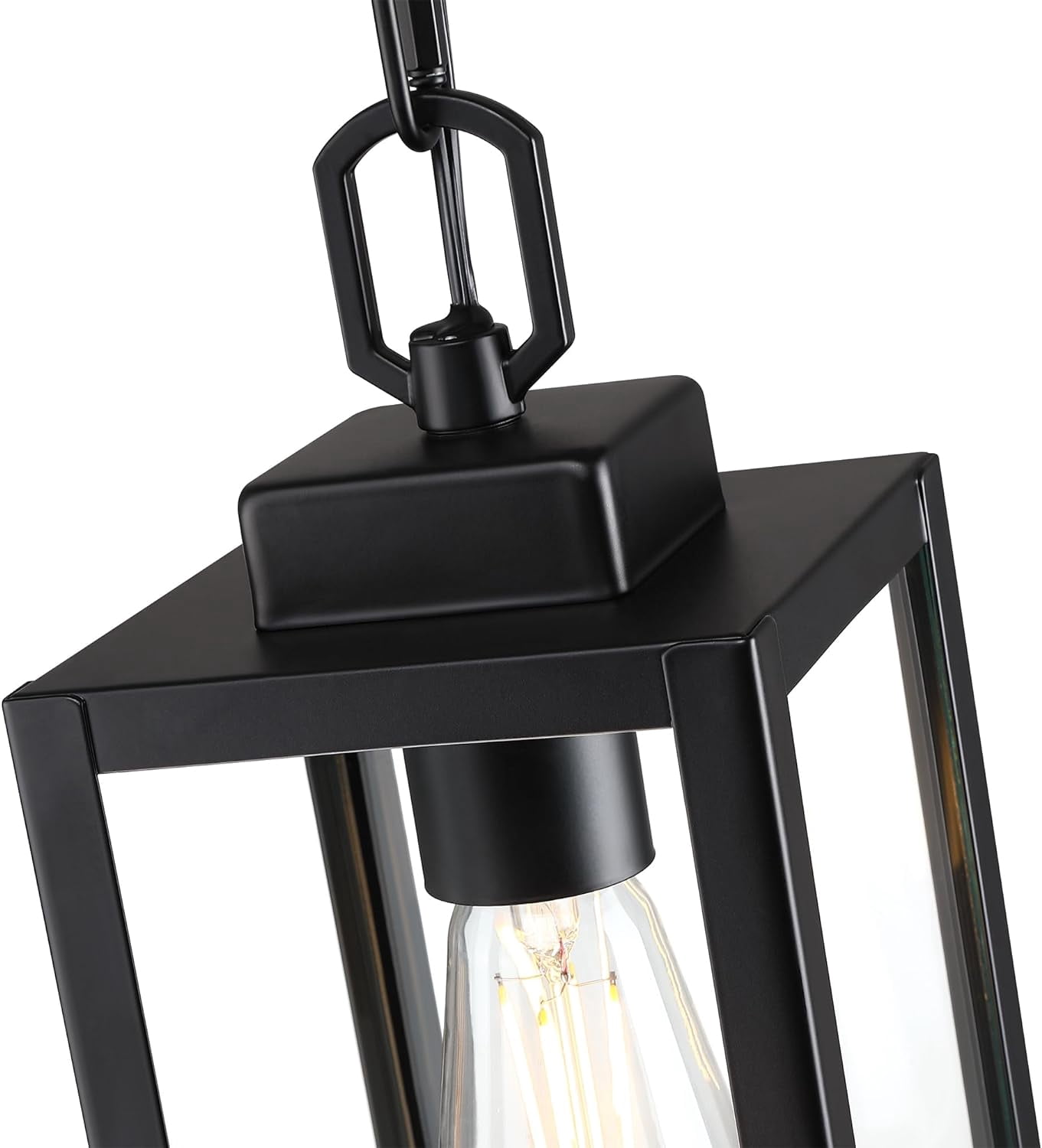 Revtronic Pendant Light Fixture, Black Modern Exterior Ceiling Lighting for Kitchen Porch Front Door