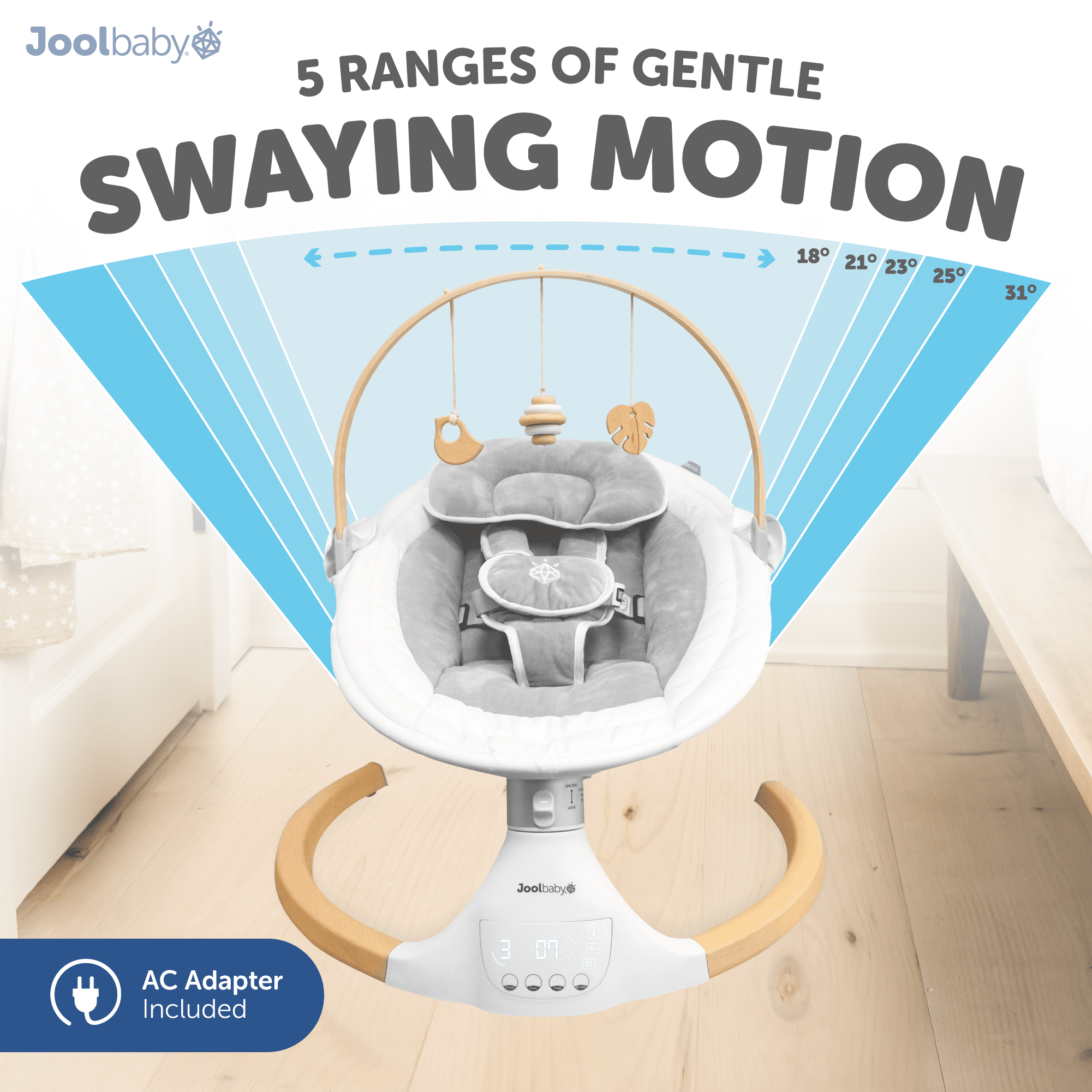 Jool Baby Nova Nature Electric Infant Swing with Bluetooth Music & Remote