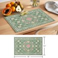 thumbnail image 6 of Sage Green Placemats Set of 8 Bohemia Ethnic Floral Flowers Abstract Place Mats Indoor Wipeable Table Mats Washable Cloth Dining Table Placemats for Kitchen Holiday Party Home Decor 13x19 Inch, 6 of 9