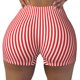 thumbnail image 2 of Fotbe Red And White Stripes Shorts Sin Costuras – Shorts Deportivos de Cintura Alta para Mujer, Elásticos para Gimnasio, Yoga, Running o Ciclismo-Medium, 2 of 8