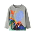 thumbnail image 2 of HILEELANG DINO TSHIRT: Toddler Kids Boy Long Sleeve Top Tee Shirt, Cotton Crewneck, Casual, 3-Pack Size 2, 2 of 4