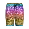 thumbnail image 3 of Yiaed Glitter Rainbow for Men's Soft Sleep Pajama Short Lounging Pajama Shorts-Large, 3 of 8
