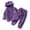 Purple-1, variant on PINQI Toddler Winter Warm Pajamas Kids Baby Girls Boys Sleepwear Set Hooded Bear Ear Long Sleeve Sweatshirt Tops and Pants 2Pcs Fall Tracksuit Outfits (Purple-1,4-5 Years