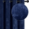 thumbnail image 2 of Crushed Velvet Curtains with Grommets Luxurious Thermal Insulated Soundproof Drapes for Office, Soft and Durable Light-Filtering Window Treatments, 2 Panels, 2 of 6