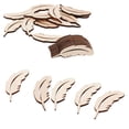 thumbnail image 2 of 25x Feather Shape Unfinished Wood Slices Wooden Pieces for Wedding, 2 of 7