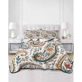 thumbnail image 2 of Twin XL Quilt Bedding Set, Paisley Flower Reversible Summer Quilt 3 Pieces, Spring Watercolor Floral Leaf Plant Lightweight Bedspreads Coverlets with 2 Pillow Shams for All Seasons, 2 of 5