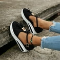 thumbnail image 6 of Lovskoo 2024 Women's Platform Shoes Round Toe Flat Pumps Thick Sole Buckle Strap Casual Beach Shoes Black, 6 of 8