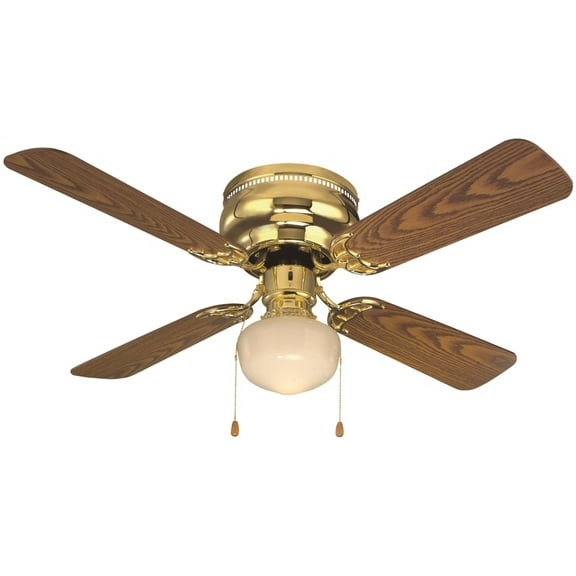 Boston Harbor 0430686 Hugger Low Profile Ceiling Fan, 4 Blade - Polished Brass