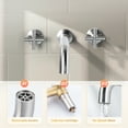 thumbnail image 2 of WOWOW Wall Mount Tub Faucet with Long Spout Reach 2 Cross Handles Tub Faucet, Brushed Nickel, 2 of 9