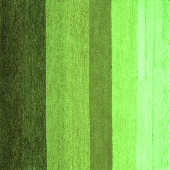 Ahgly Company Indoor Square Abstract Green Contemporary Area Rugs, 7' Square