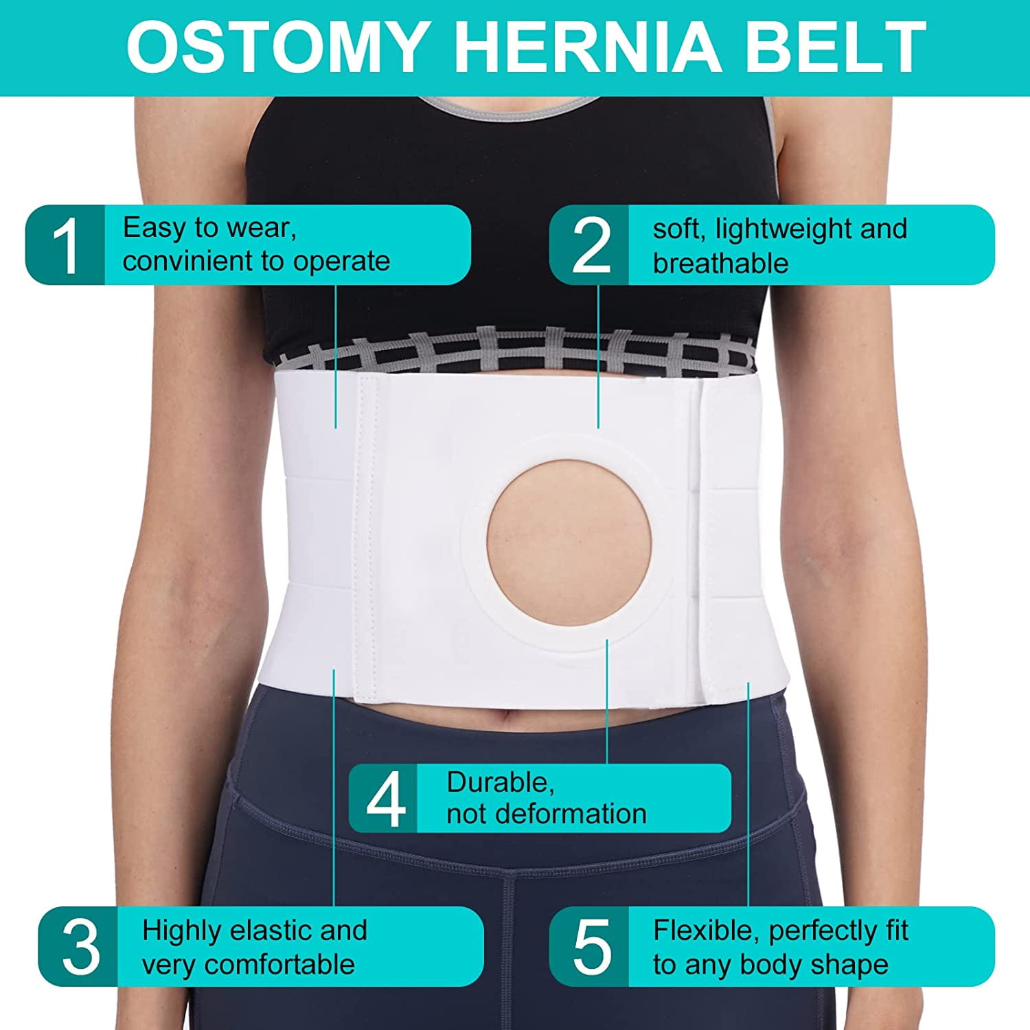 Ostomy Hernia Belt, Colostomy Support Garment, Wear on The Abdominal Stoma  to Fix Bag Prevent Parastomal Umbilical Hernia Belt (Color : 6cm, Size :  Small) : : Health & Personal Care