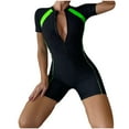 thumbnail image 2 of LEBONYARD Bikinis for Women Plus Size,Bikinis for Women Clearance Up to 50% Off,Swimsuit Women Short Sleeve Diving Suit Siamese Summer Beach Surfing Swimwear Green L, 2 of 6