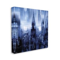 Stupell Industries New York Cityscape Soft Focus Blue Architecture,36 x 36,Designed by Kate Carrigan