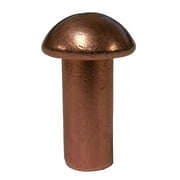 1/4 x 1/4 Copper Solid Rivet, Round Head, Plain Finish (Pack of 1 Pound - Approximately 120 Pieces)