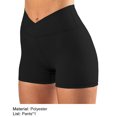 thumbnail image 5 of Joernso Women High Waist Solid Color Skinny Cross Waist Hip Lift Workout Yoga Sports Shorts, 5 of 7