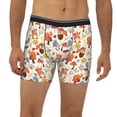 thumbnail image 2 of Xecao Squirrel Nuts Mushroom Print Boxer Briefs for Men's Stretch Moisture-Wicking Underwear, Mid-Rise Classics breathable fabric, 2 of 7
