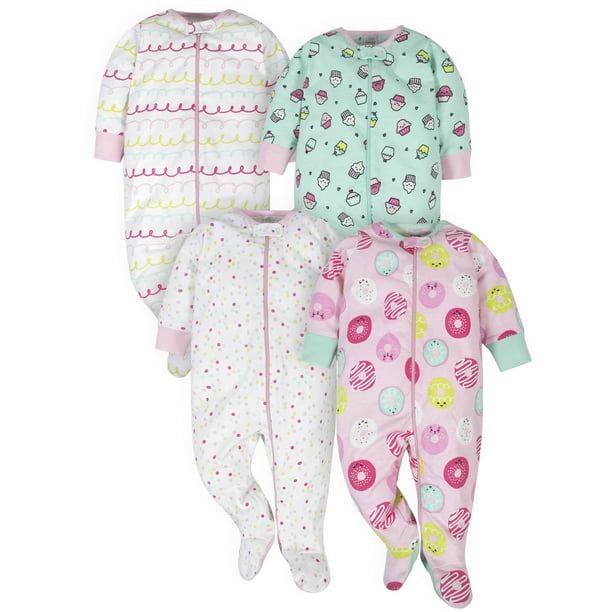 Baby girl footed onesies Clearance