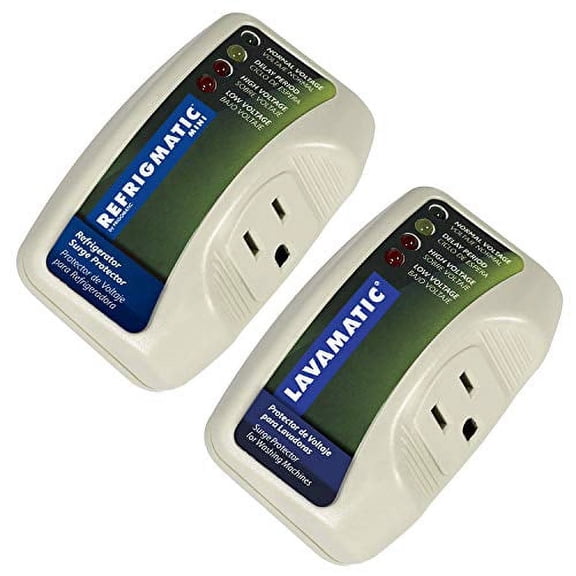 Two Electronic Surge Protector Combo Refrigmatic for Refrigerators and Lavamatic for Washing Machines