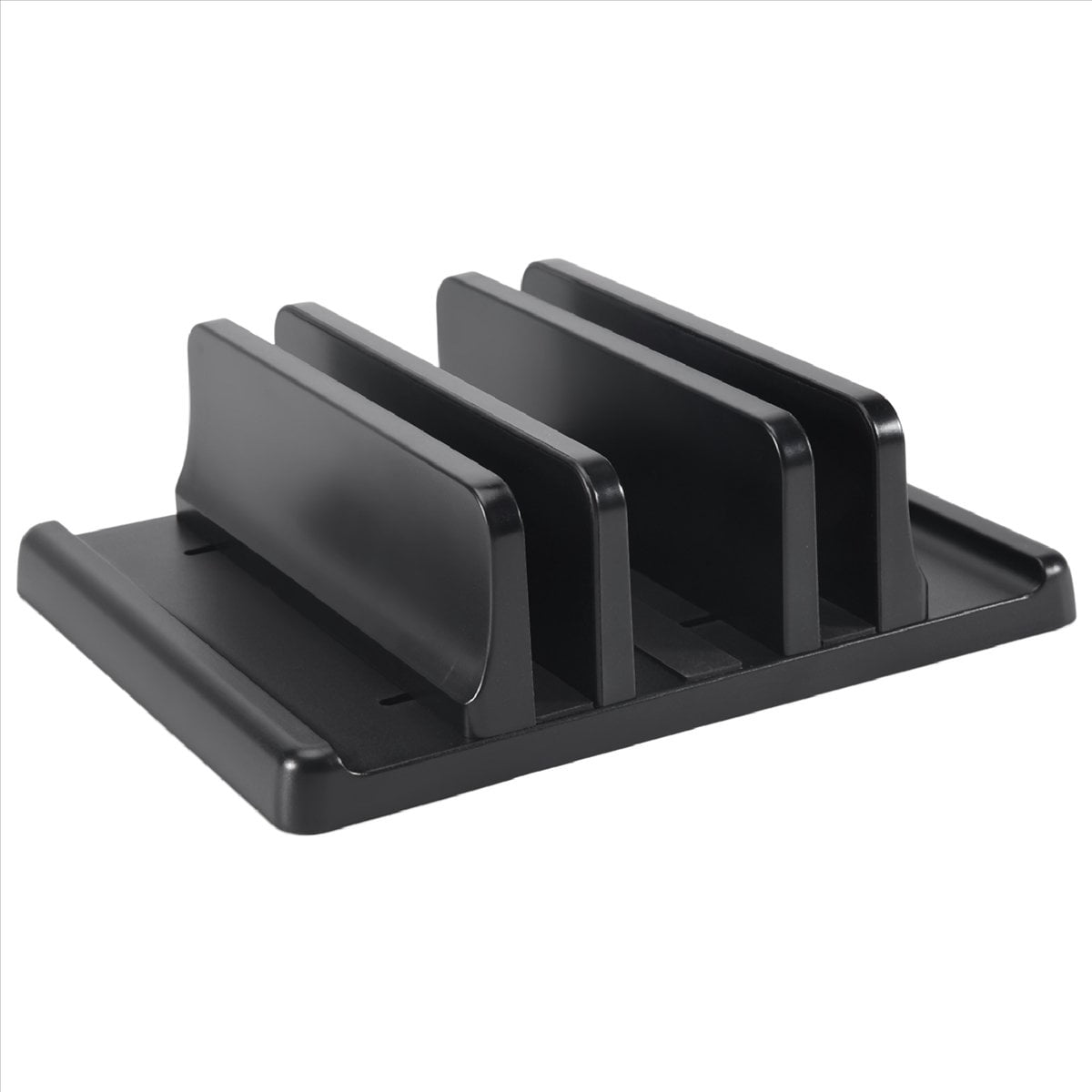 2X Laptop Stand Vertical Computer Stand Vertical Desktop Stand Space-Saving Desktop Storage Rack (3 Slots),2 x Vertical Laptop Stand,Black