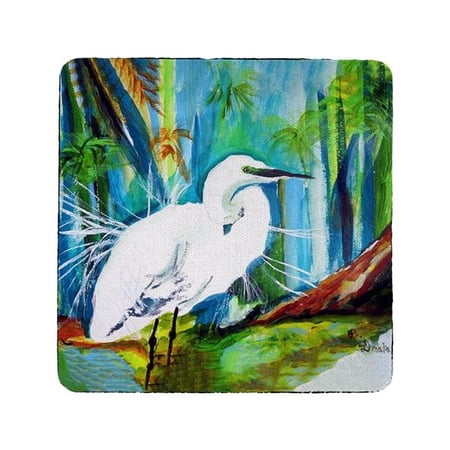 Betsy Drake CT1138 Acrylic Egret Coaster - Set of 4