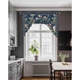 thumbnail image 3 of Navy Blue Flowers Swag Valances for Windows, Small Curtains Drapes, Spring Floral Elegant Pastoral Botanical Kitchen Window Curtains Over Sink Window Treatment Valance for Bedroom/Bathroom 56"x36", 3 of 5