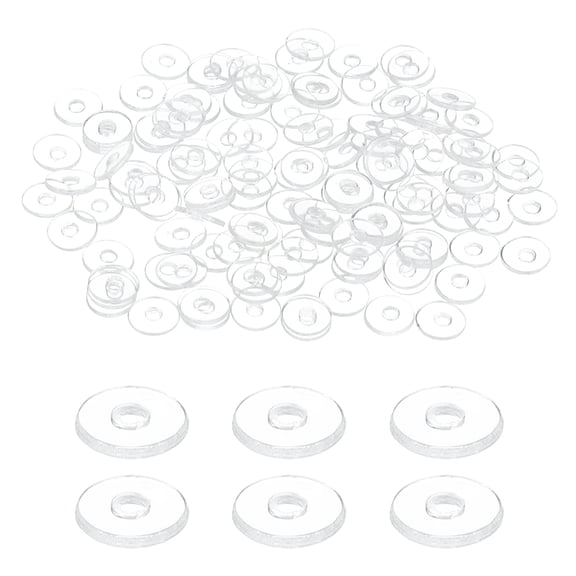 150Pcs M1.4 Flat Washers Clear Plain Washer 1.4mm ID 4mm OD 0.5mm Thick